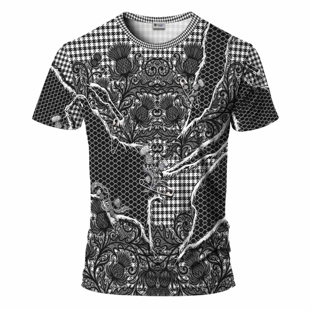 Shepherd Tartan Thistle Dark Gothic T-Shirt Kid's Shirt - Tartan Vibes Clothing