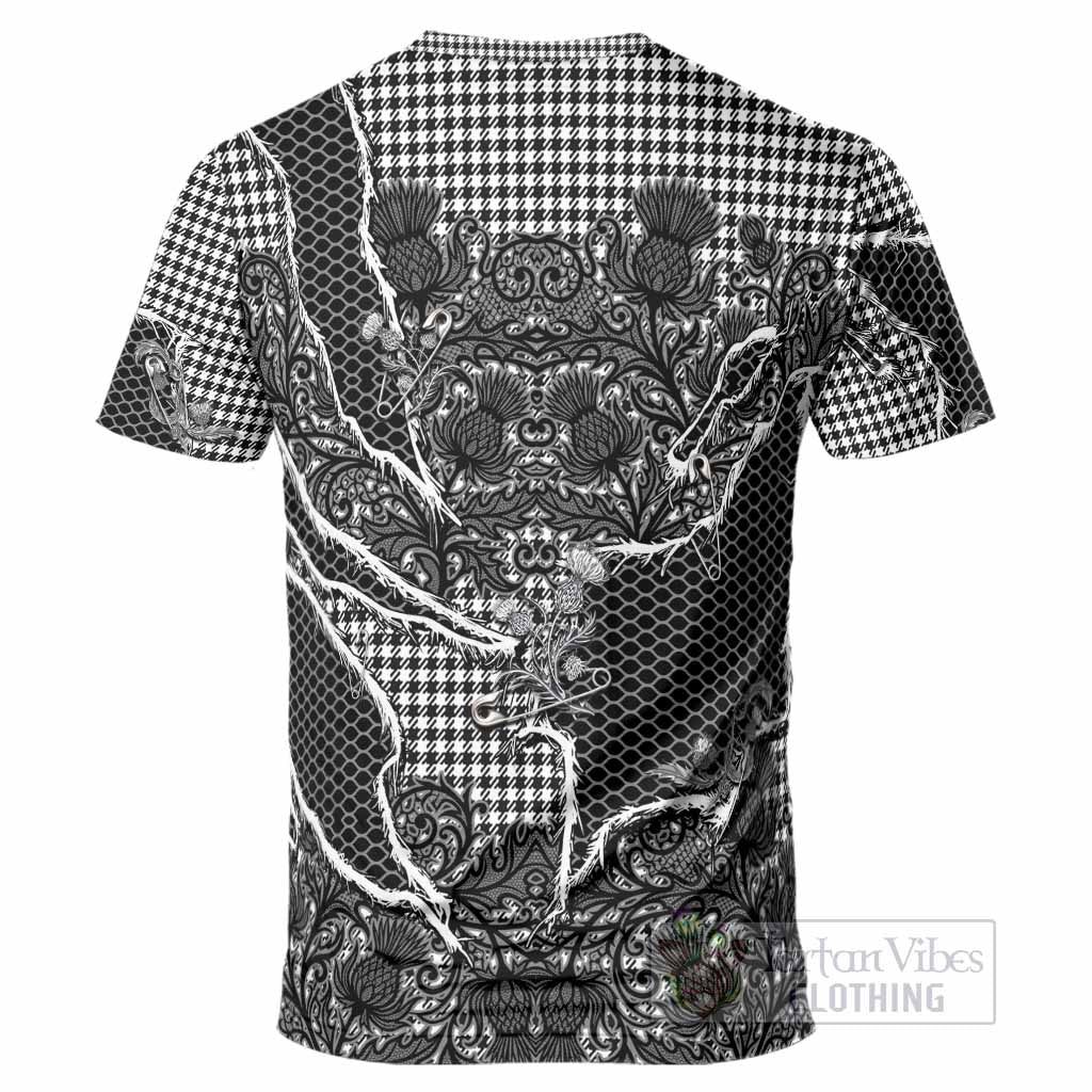 Shepherd Tartan Thistle Dark Gothic T-Shirt - Tartan Vibes Clothing