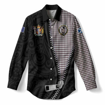 Shepherd Tartan Women Casual Shirt New Zealand Pattern Unique Zipper Stylized