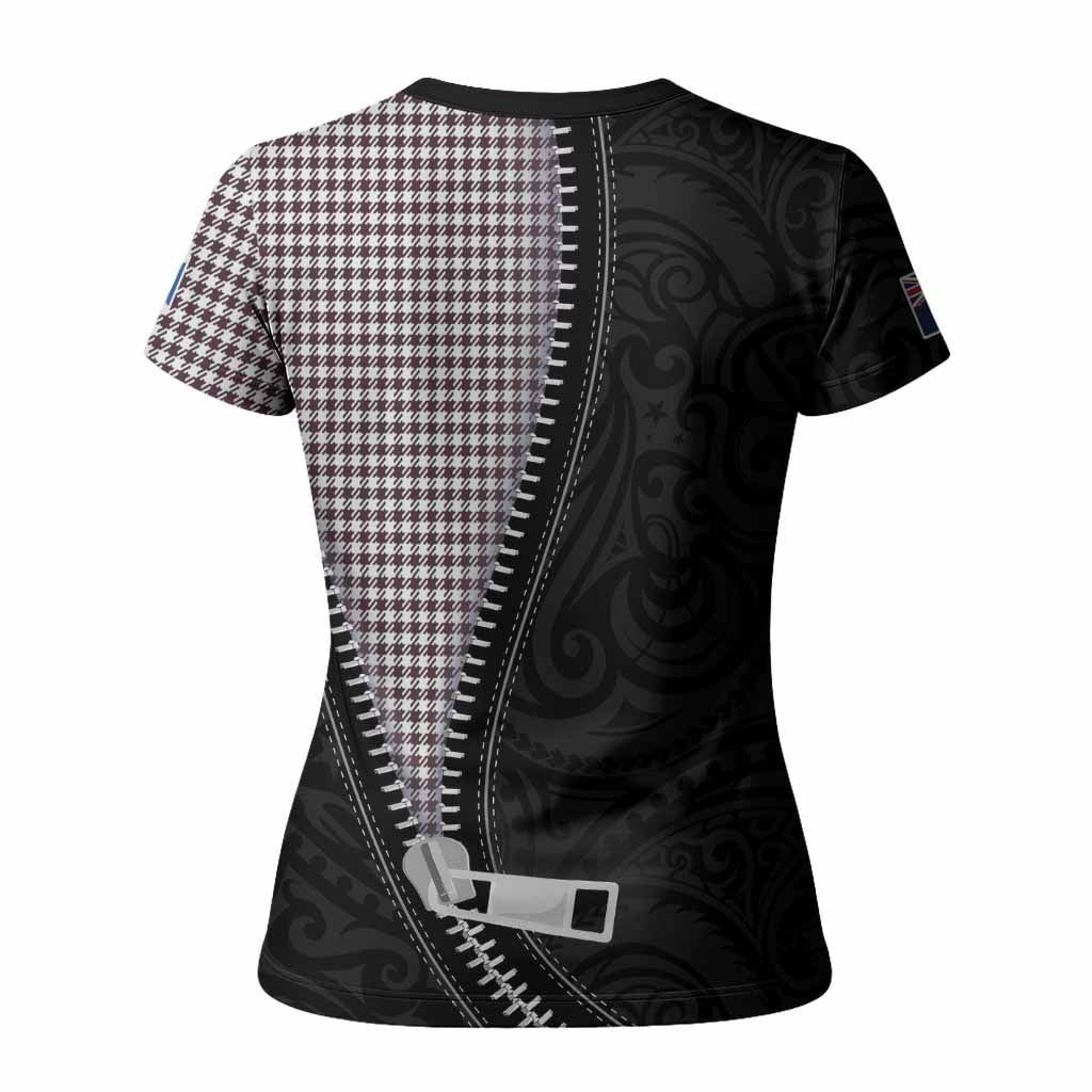 Shepherd Tartan Women T shirt New Zealand Pattern Unique Zipper Stylized