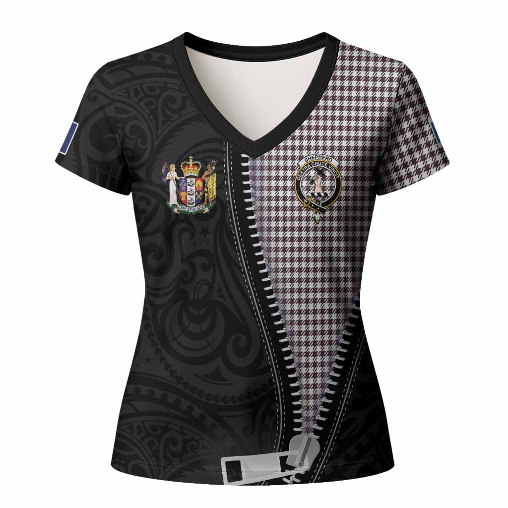 Shepherd Tartan Women T shirt New Zealand Pattern Unique Zipper Stylized