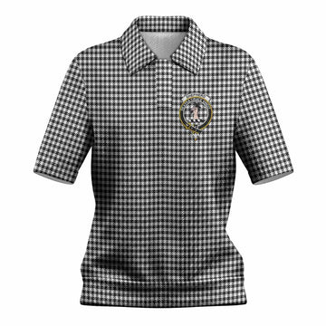 Shepherd Tartan Women’s Polo Sweater Top with Family Crest
