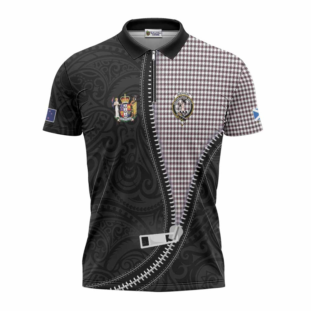 Shepherd Tartan Zipper Polo Shirt New Zealand Pattern Unique Zipper Stylized