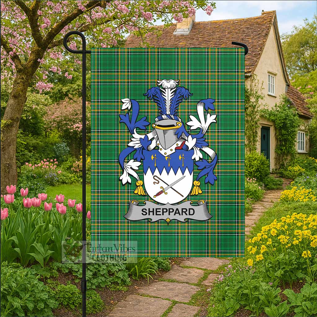 Sheppard Irish Clan Tartan Flag with Coat of Arms