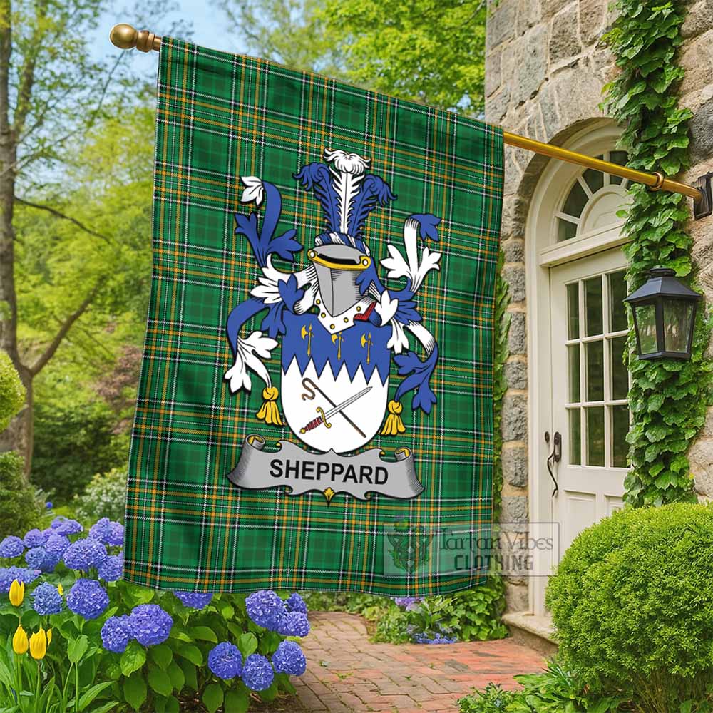 Sheppard Irish Clan Tartan Flag with Coat of Arms