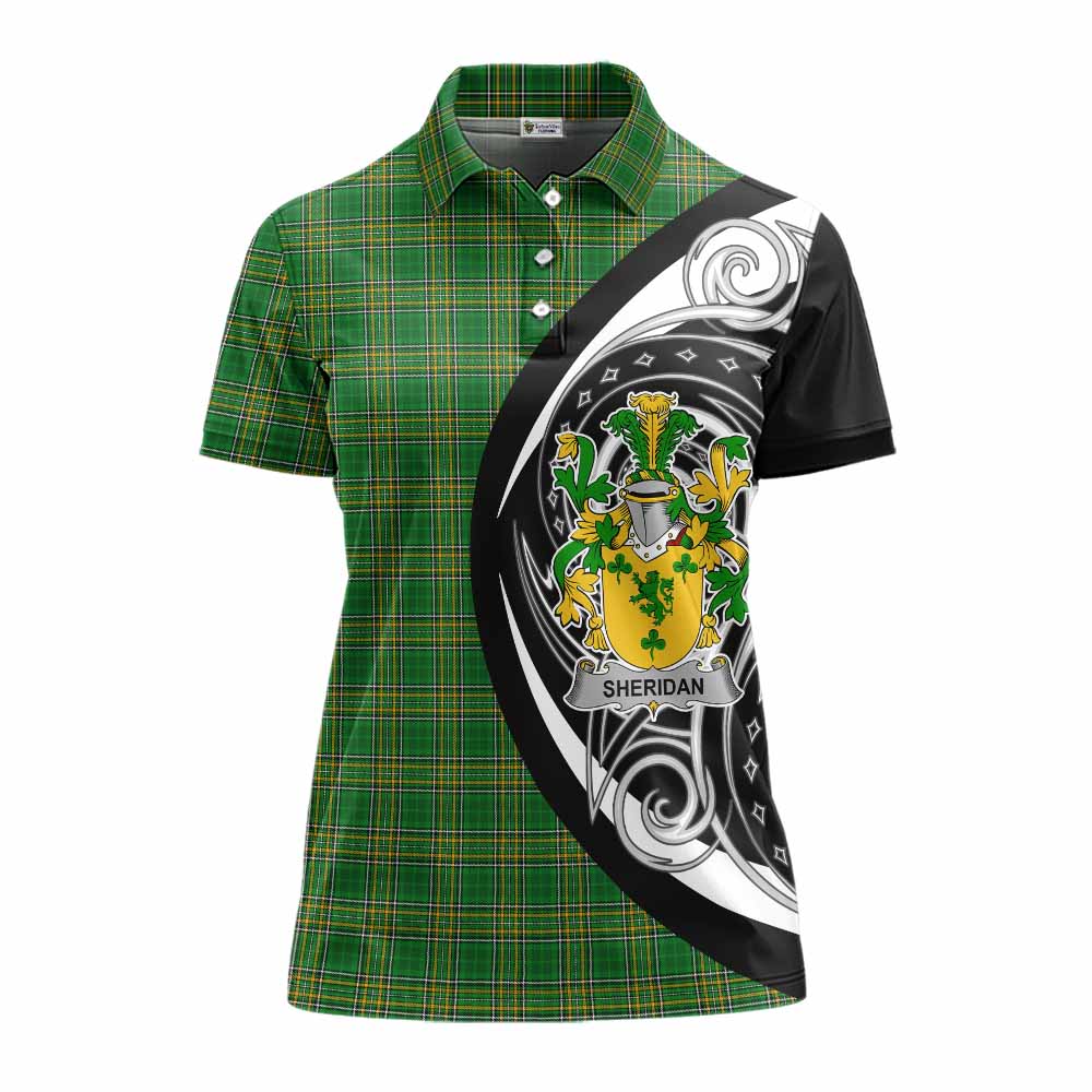 Tartan Vibes Clothing Sheridan Irish Clan Women's Polo Shirt Celtic Circle Style