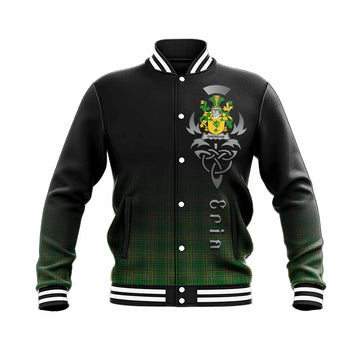 Sheridan Irish Clan Baseball Jacket with Coat of Arms Erin Go Bragh Celtic Inspired