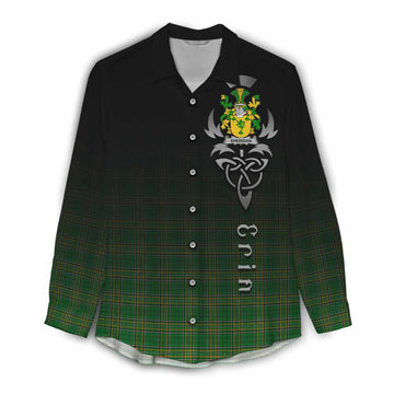 Sheridan Irish Clan Women's Casual Shirt with Coat of Arms Erin Go Bragh Celtic Inspired