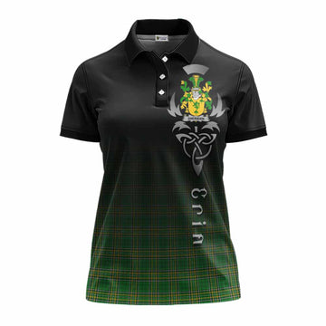 Sheridan Irish Clan Women's Polo Shirt with Coat of Arms Erin Go Bragh Celtic Inspired