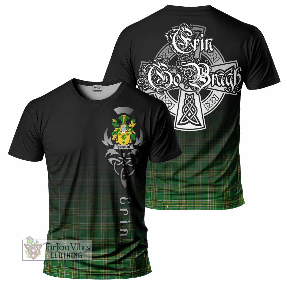 Tartan Vibes Clothing Sheridan Irish Clan T-Shirt with Coat of Arms Erin Go Bragh Celtic Inspired
