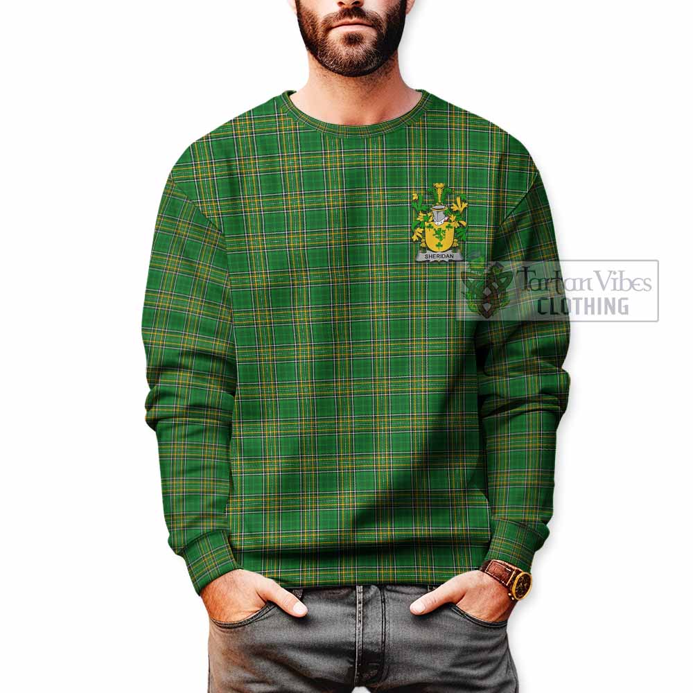 Sheridan Irish Clan Tartan Sweatshirt with Coat of Arms - Tartan Vibes Clothing