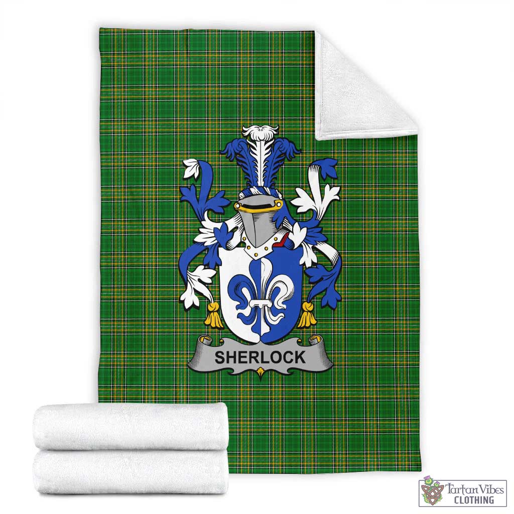 Sherlock Irish Clan Tartan Blanket with Coat of Arms X-Large 59 x 79 inches 150 x 200 cm - Tartan Vibes Clothing