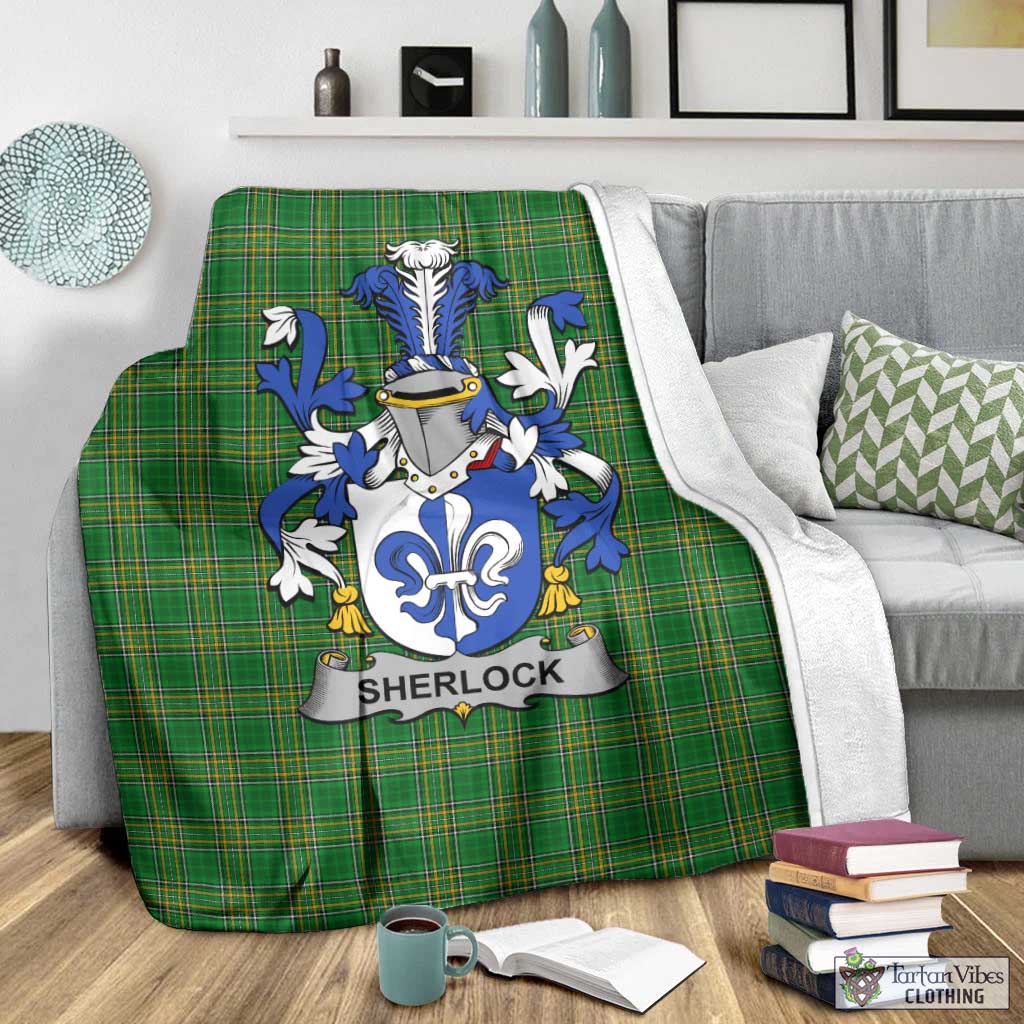 Sherlock Irish Clan Tartan Blanket with Coat of Arms - Tartan Vibes Clothing