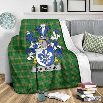 Sherlock Irish Clan Tartan Blanket with Coat of Arms - Tartan Vibes Clothing