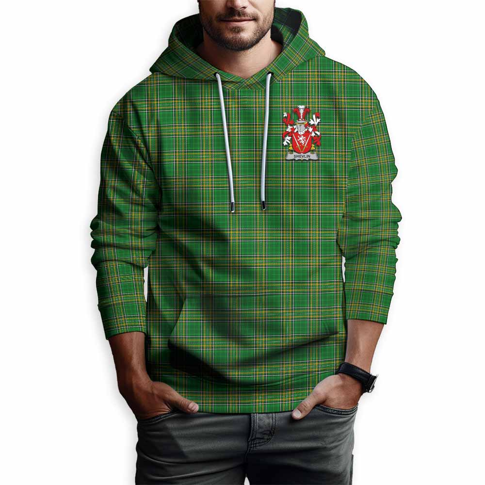 Shevlin Irish Clan Tartan Hoodie with Coat of Arms