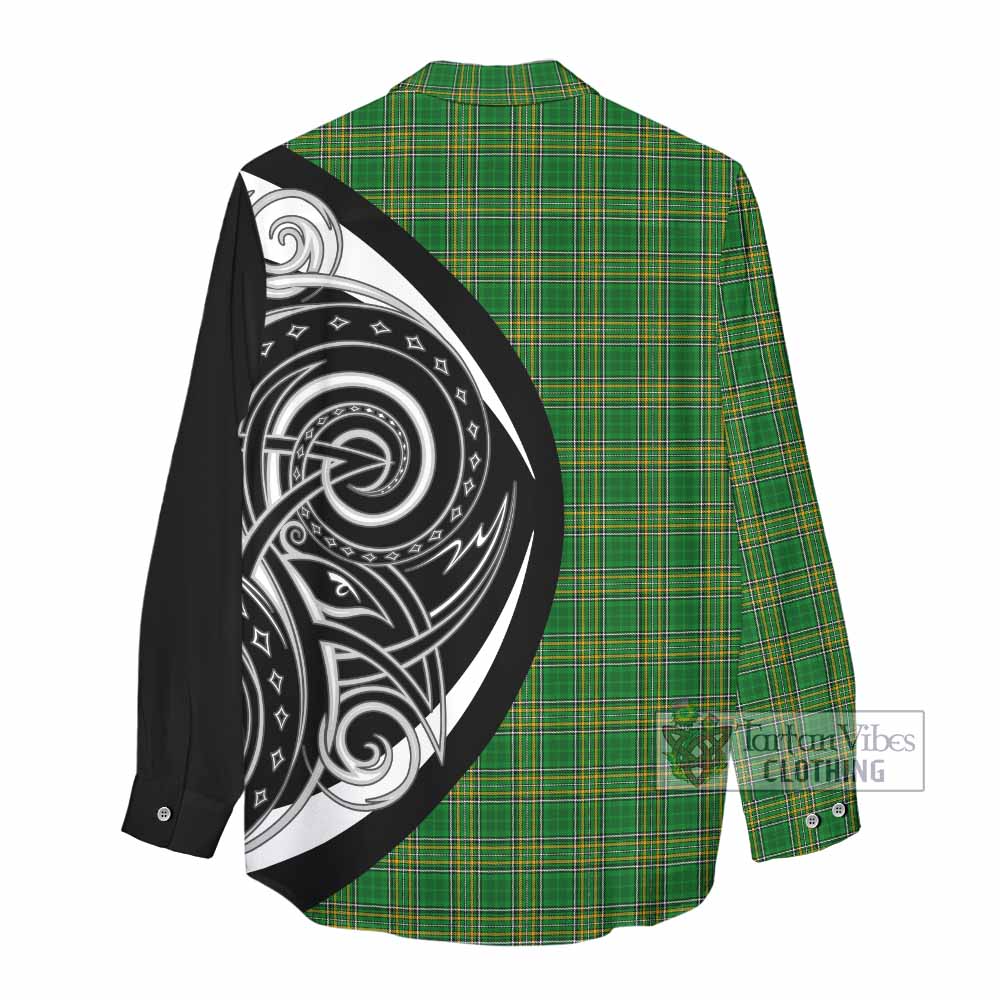 Shevlin Irish Clan Women's Casual Shirt Celtic Circle Style - Tartan Vibes Clothing