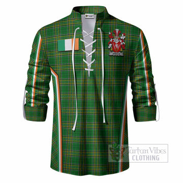 Shevlin Irish Clan Coat of Arm Tartan Ghillie Shirt Flag Style