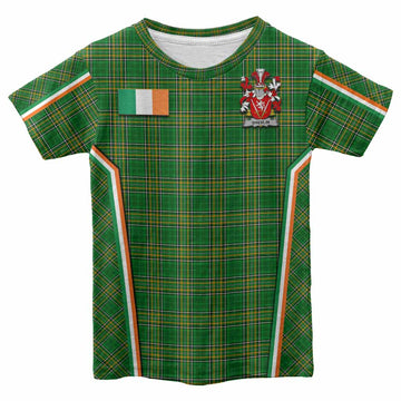 Shevlin Irish Clan Coat of Arm Tartan Kid T-shirt Flag Style