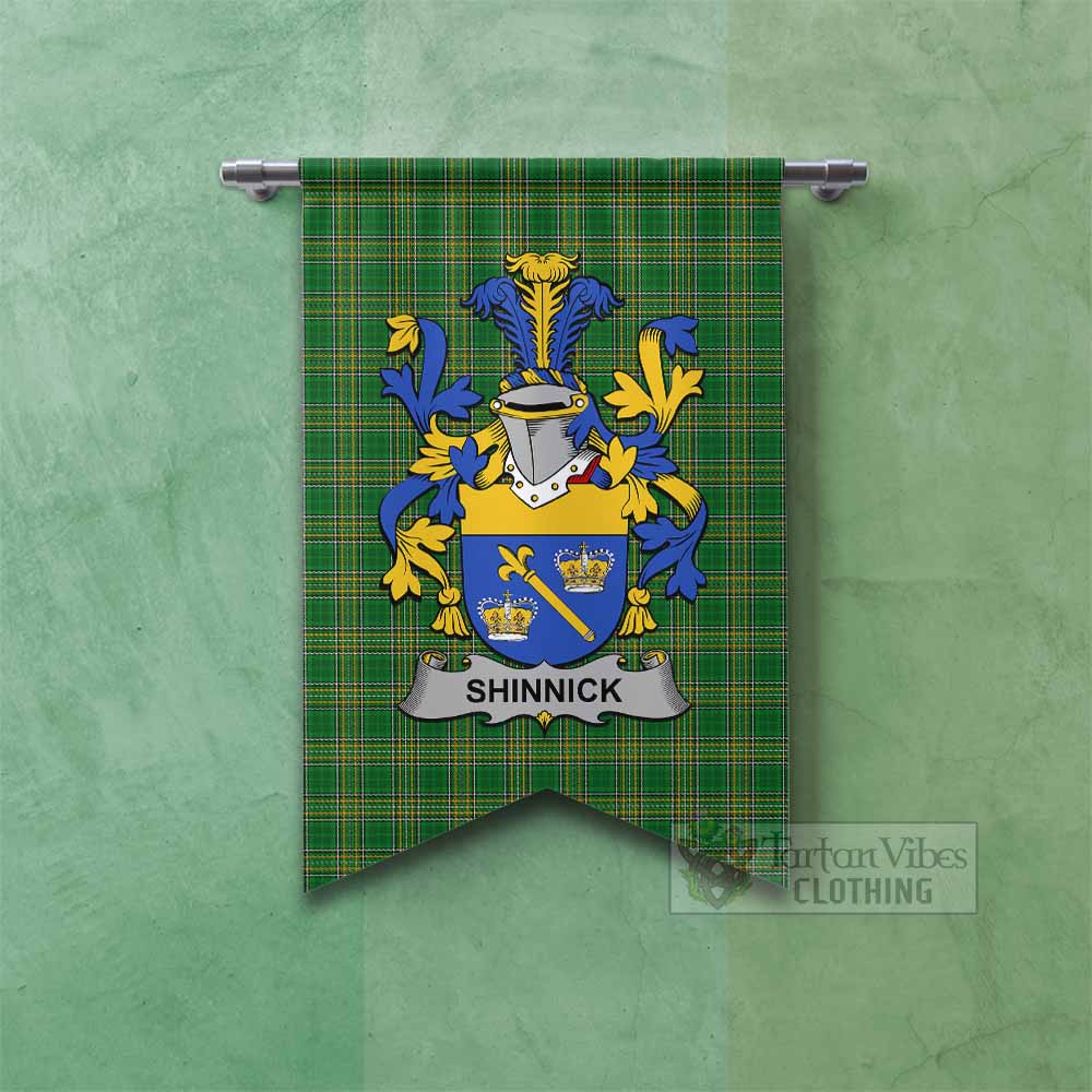 Shinnick Irish Clan Tartan Gonfalon, Tartan Banner with Coat of Arms Fishtail - Tartan Vibes Clothing