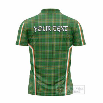 Shinnick Irish Clan Coat of Arm Tartan Zipper Polo Shirt Flag Style