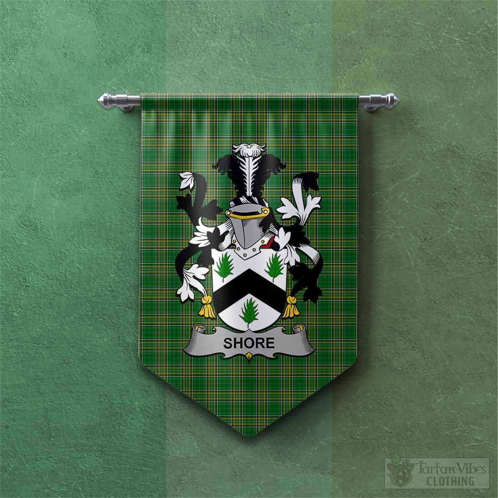 Shore Irish Clan Tartan Gonfalon, Tartan Banner with Coat of Arms Chevron - Tartan Vibes Clothing