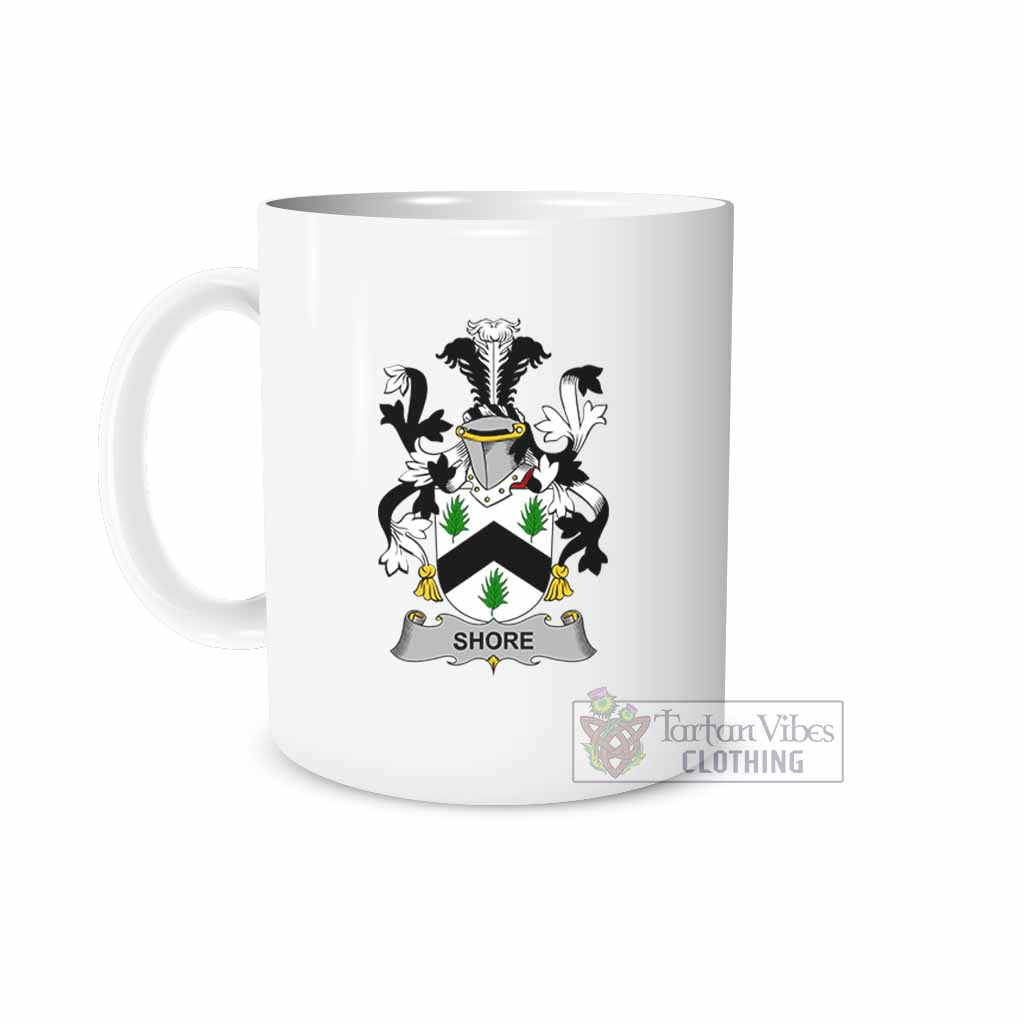 Shore Irish Clan Coat of Arms Ceramic Mug White - 2D-tartanvibesclothing