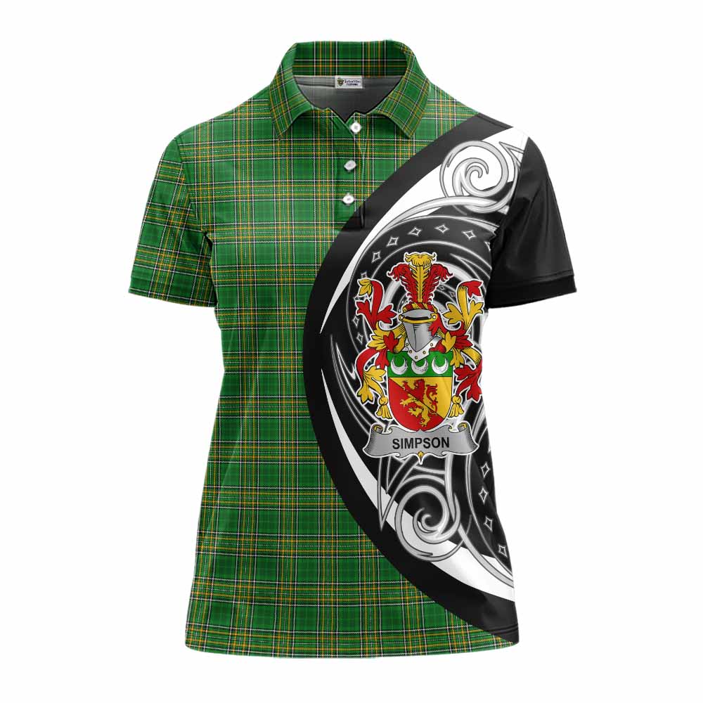 Simpson Irish Clan Women's Polo Shirt Celtic Circle Style Women - Tartan Vibes Clothing