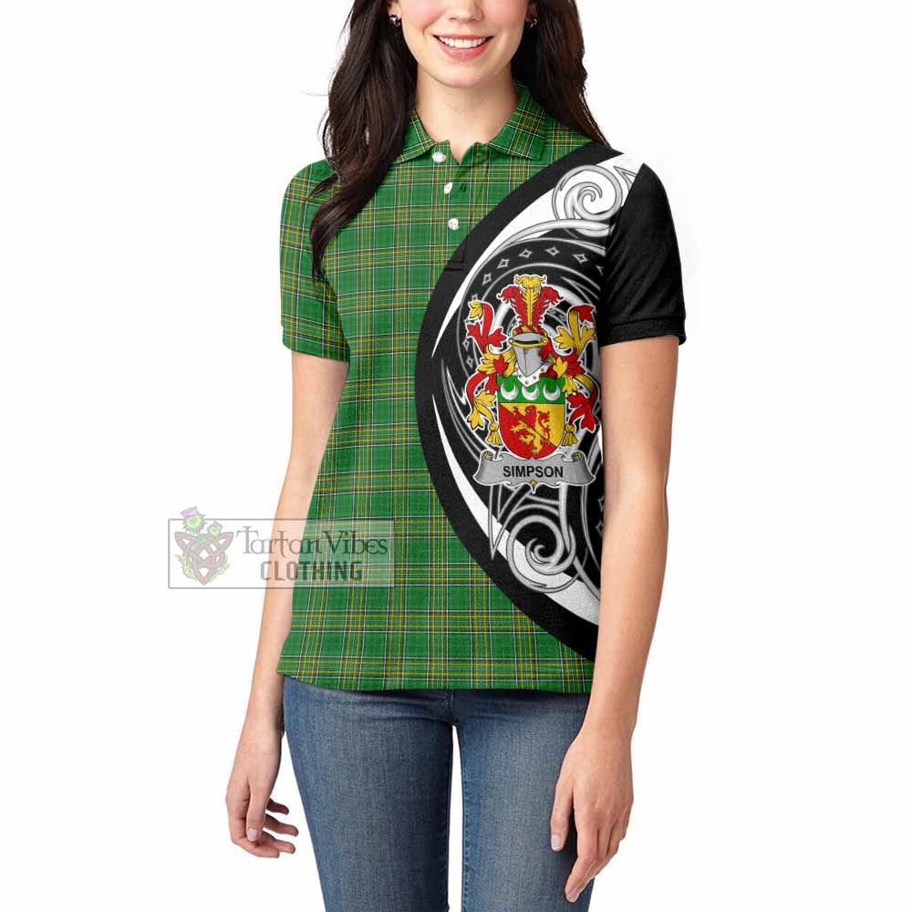 Simpson Irish Clan Women's Polo Shirt Celtic Circle Style - Tartan Vibes Clothing