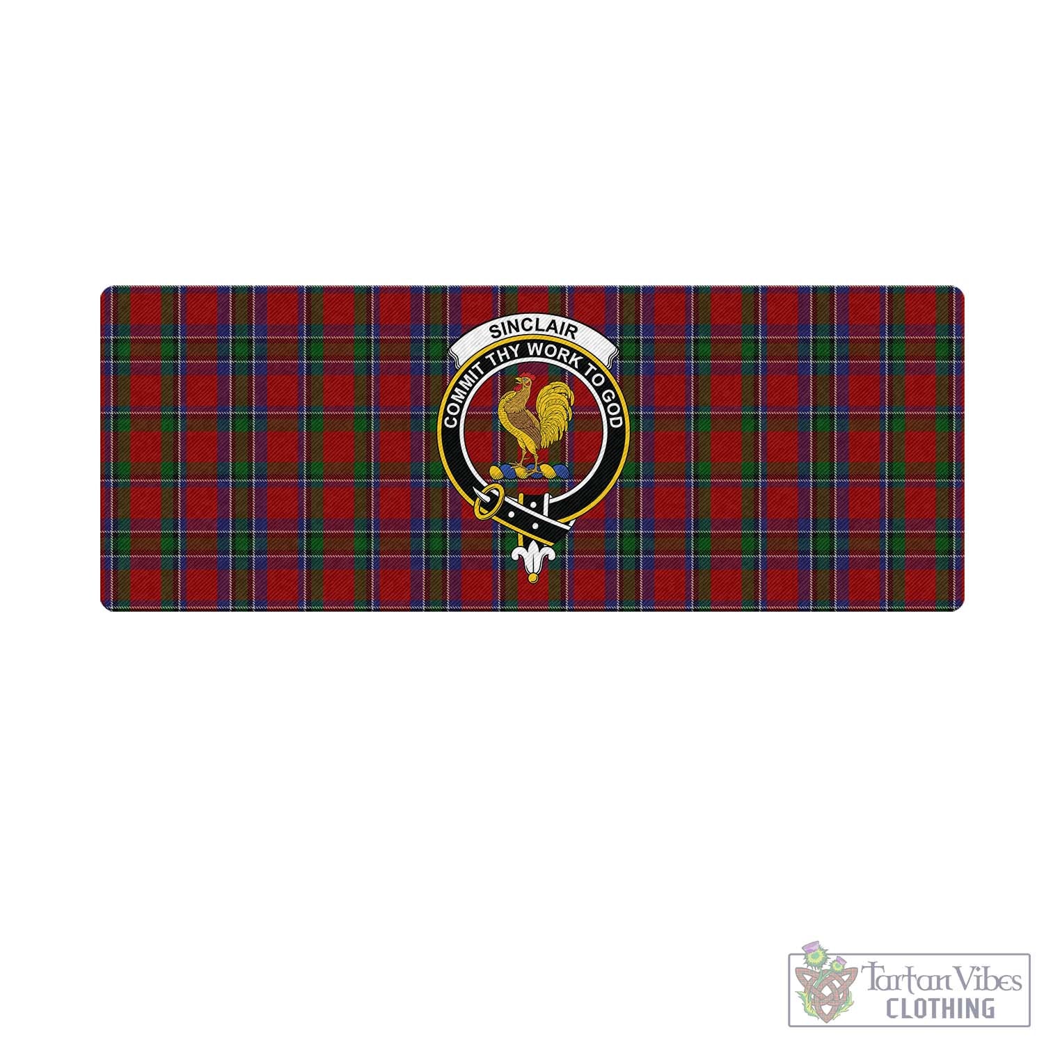 Tartan Vibes Clothing Sinclair Tartan Mouse Pad with Family Crest