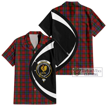 Sinclair Tartan Hawaiian Shirt with Family Crest Circle Style