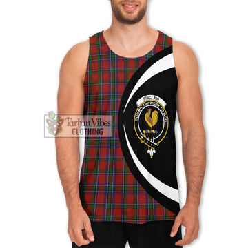 Sinclair Tartan Men's Tank Top with Family Crest Circle Style