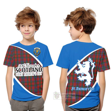 Tartan Vibes Clothing Sinclair Family Crest Tartan Kid T-Shirt Celebrate Saint Andrew's Day in Style