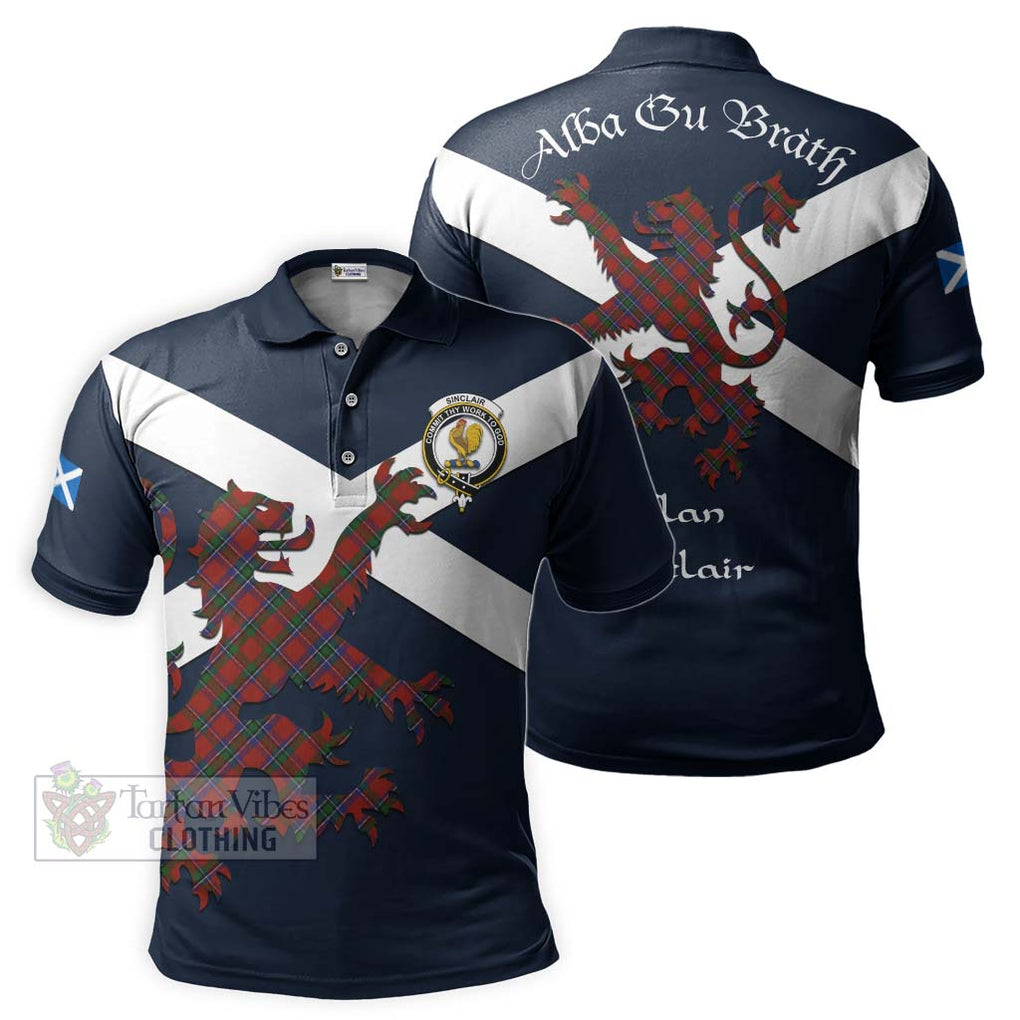 Tartan Vibes Clothing Sinclair Tartan Lion Rampant Polo Shirt – Proudly Display Your Heritage with Alba Gu Brath and Clan Name