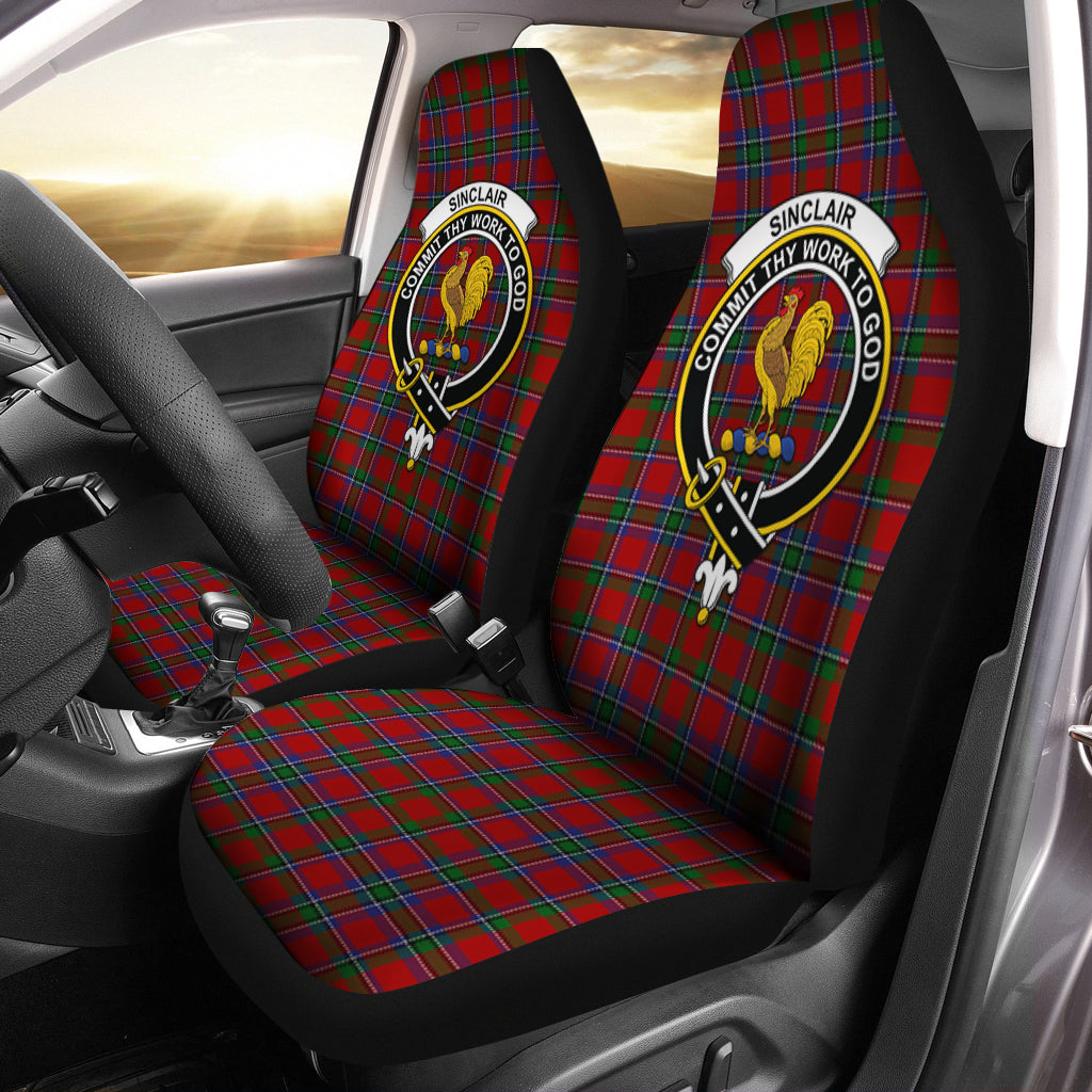 Sinclair Tartan Car Seat Cover with Family Crest One Size - Tartanvibesclothing