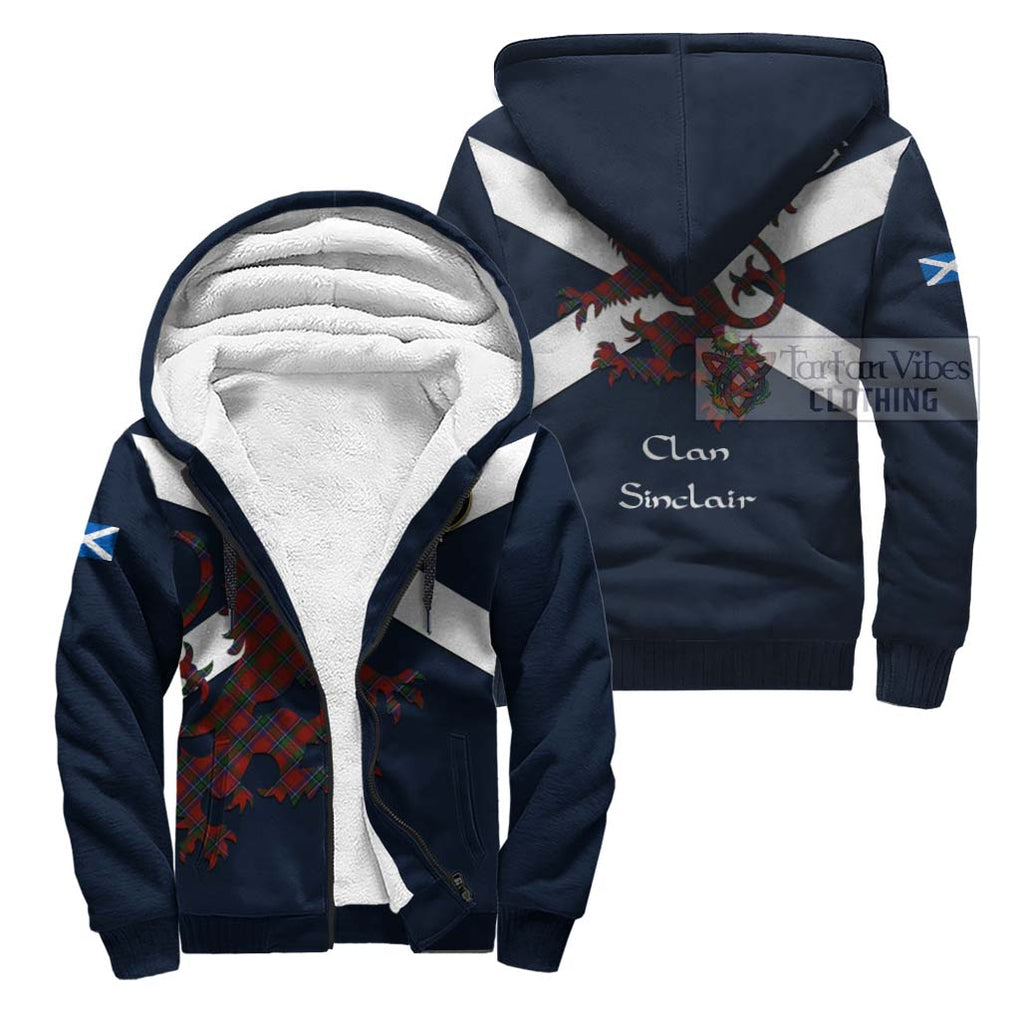 Tartan Vibes Clothing Sinclair Tartan Lion Rampant Sherpa Hoodie – Proudly Display Your Heritage with Alba Gu Brath and Clan Name