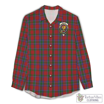 Sinclair Tartan Womens Casual Shirt with Family Crest