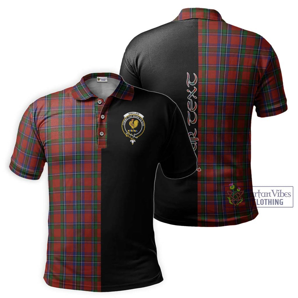 Sinclair Tartan Polo Shirt with Family Crest and Half Of Me Style Kid - Tartanvibesclothing Shop