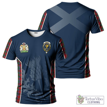 Sinclair Tartan T-Shirt with Family Crest and Scottish Thistle Vibes Sport Style