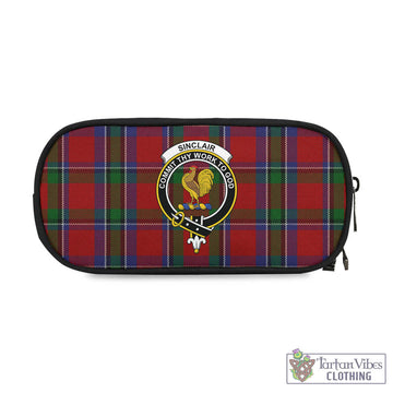 Sinclair Tartan Pen and Pencil Case with Family Crest