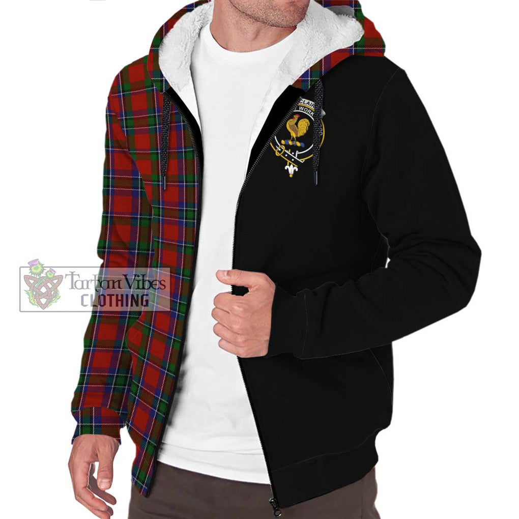 Sinclair Tartan Sherpa Hoodie with Family Crest and Half Of Me Style Unisex S - Tartanvibesclothing Shop