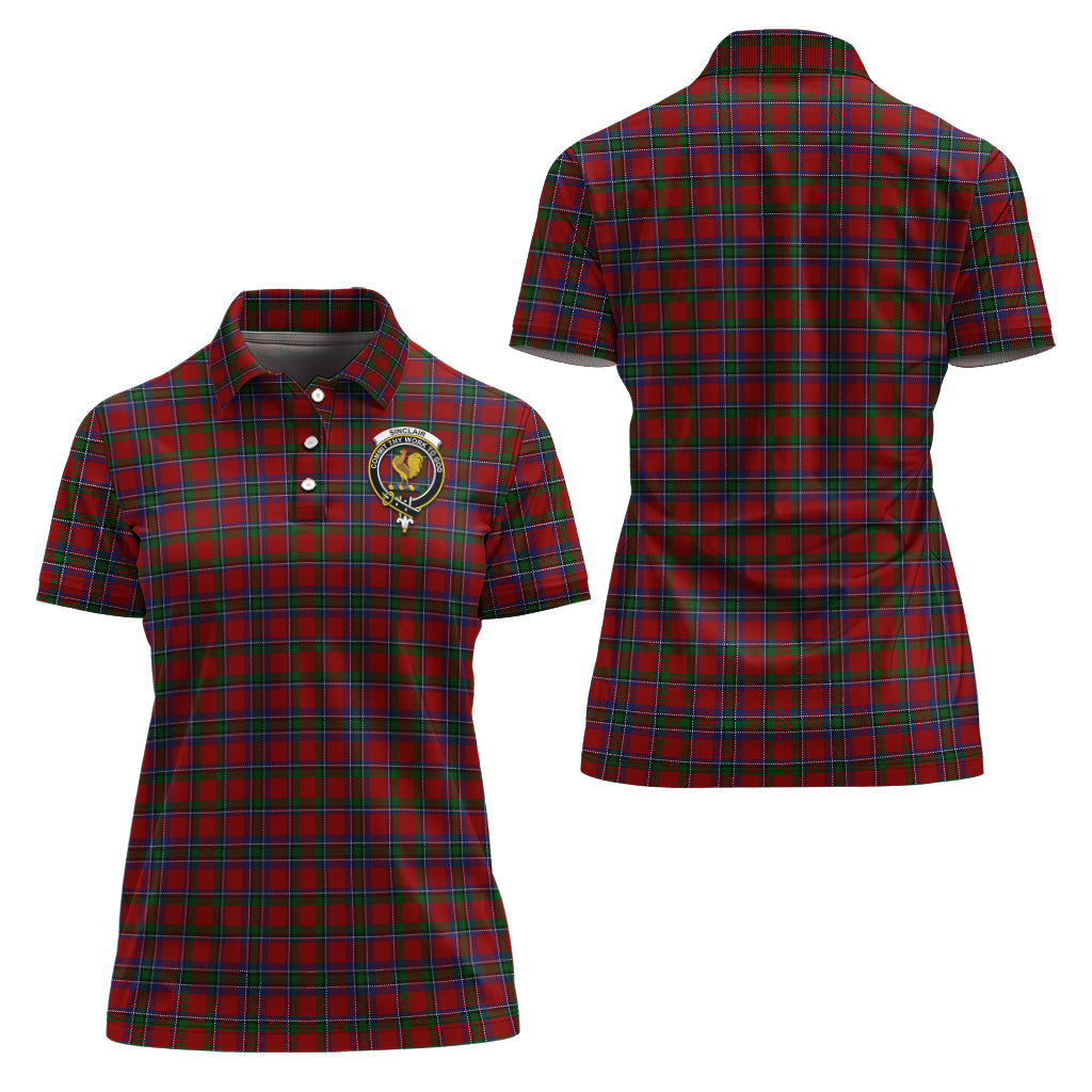 sinclair-tartan-polo-shirt-with-family-crest-for-women