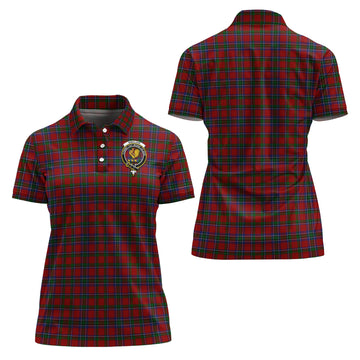 Sinclair Tartan Polo Shirt with Family Crest For Women