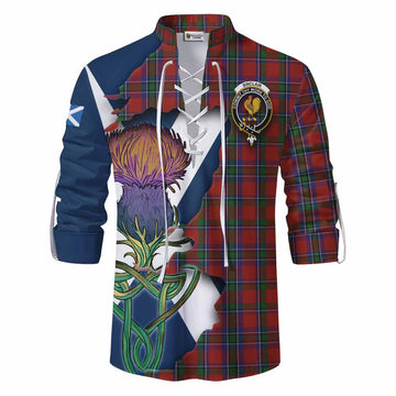 Sinclair Tartan Family Crest Ghillie Kilt Shirt Scottish Thistle Celtic Inspired