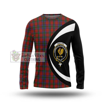 Sinclair Tartan Long Sleeve T-Shirt with Family Crest Circle Style