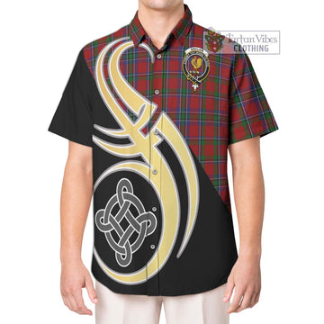 Sinclair Tartan Hawaiian Shirt with Family Crest and Celtic Symbol Style