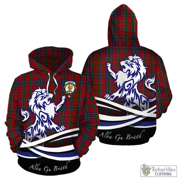 Sinclair Tartan Hoodie with Alba Gu Brath Regal Lion Emblem