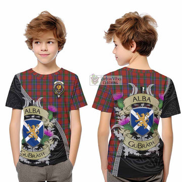 Sinclair Tartan Family Crest Kid T-Shirt Lion Rampant Royal Thistle Shield Celtic Inspired