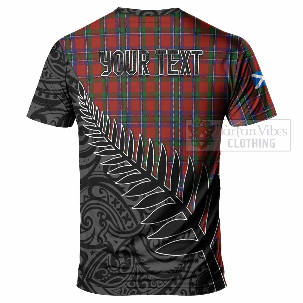 Sinclair Crest Tartan T-Shirt with New Zealand Silver Fern Half Style - Tartan Vibes Clothing