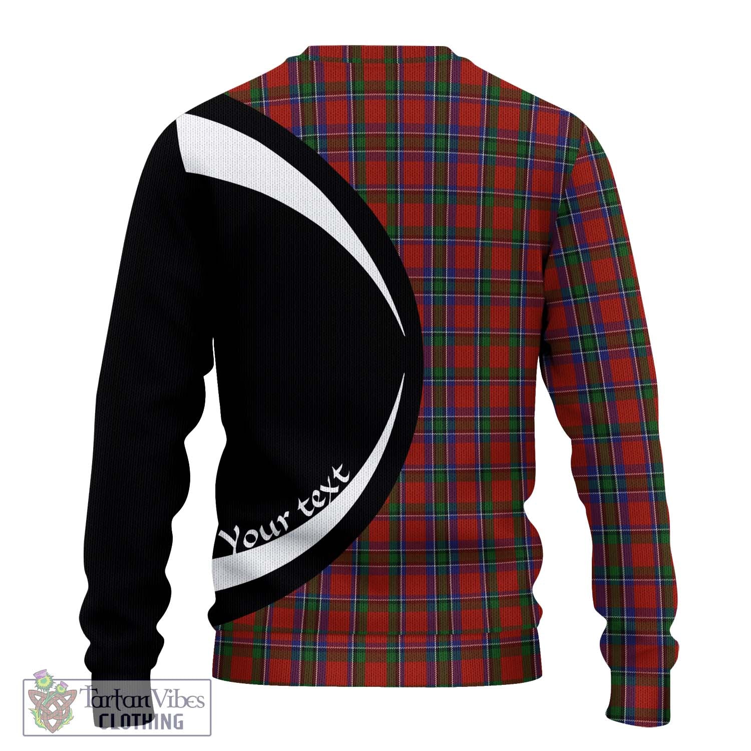Sinclair Tartan Knitted Sweater with Family Crest Circle Style - Tartan Vibes Clothing