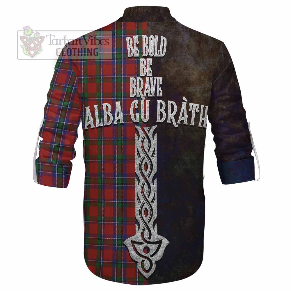 Tartan Vibes Clothing Sinclair Tartan Family Crest Ghillie Kilt Shirt Alba Gu Brath Be Brave Lion Ancient Style